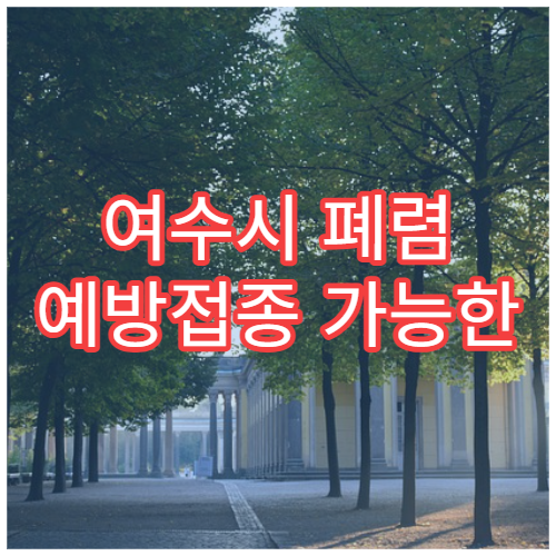 여수시 폐렴 예방접종 가능한 병원과 권장 접종 시기