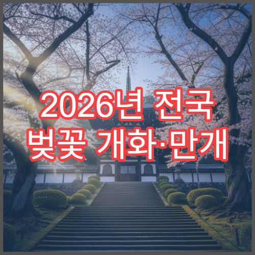 2026년 전국 벚꽃 개화·만개 예상일 한눈에 보기