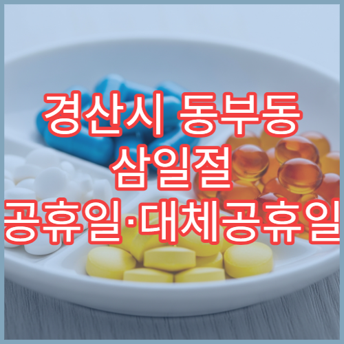 경산시 동부동 삼일절 공휴일·대체공휴일 문 여는 약국 타이레놀·진통제 구매