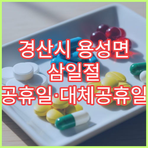 경산시 용성면 삼일절 공휴일·대체공휴일 문 여는 약국 멀미약·소화제 구매 가능