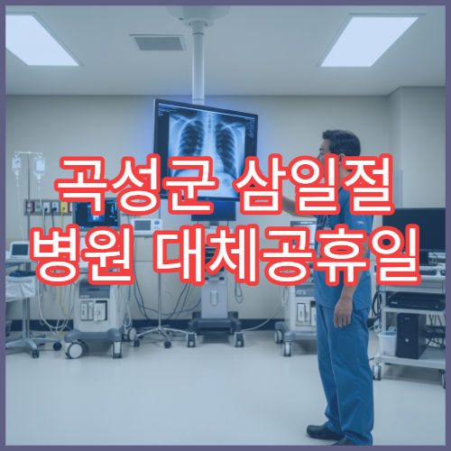 곡성군 삼일절 병원 대체공휴일 연휴 문 여는 병원 안내