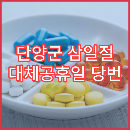 단양군 삼일절 대체공휴일 당번 약국 문 여는 곳 연휴 영업 해열제 진통제 응급약 구입 가능