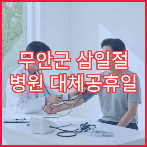 무안군 삼일절 병원 대체공휴일 연휴 문 여는 병원 안내