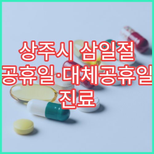 상주시 삼일절 공휴일·대체공휴일 진료 병원 이비인후과·가정의학과 운영