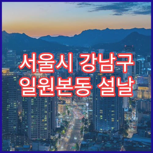 서울시 강남구 일원본동 설날 명절 내과 연휴 진료 병원 고혈압·당뇨 응급 관리 가능