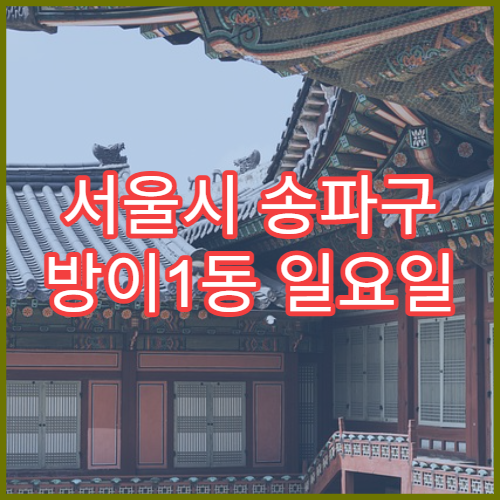 서울시 송파구 방이1동 일요일 당번약국 해열제·감기몸살약 구매 가능