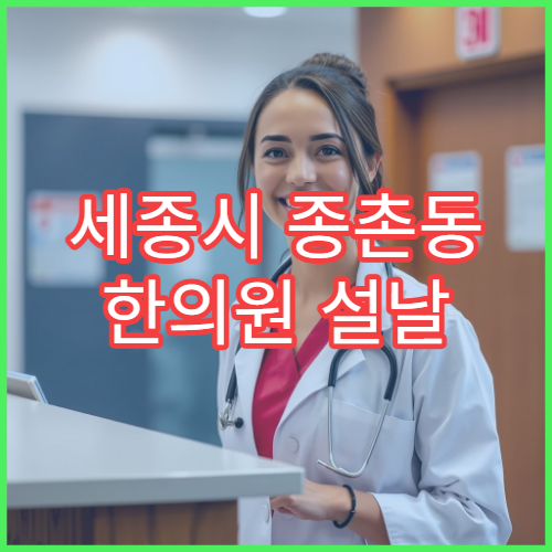 세종시 종촌동 한의원 설날 연휴 한방진료 가능한 병원 안내