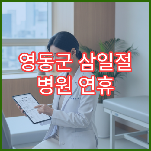 영동군 삼일절 병원 연휴 응급실 운영 병원 대체공휴일 확인