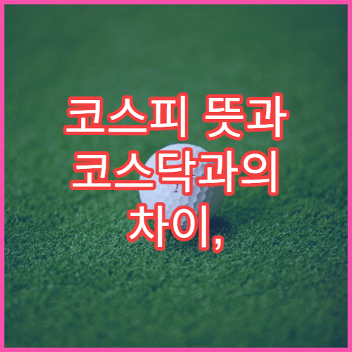 코스피 뜻과 코스닥과의 차이, 주식시장 기본 이해