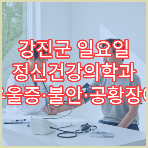 강진군 일요일 정신건강의학과 우울증·불안·공황장애 상담 진료