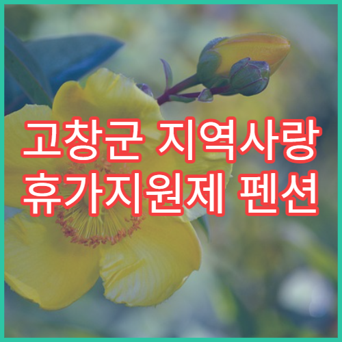 고창군 지역사랑 휴가지원제 펜션 예약｜반값 혜택 확인