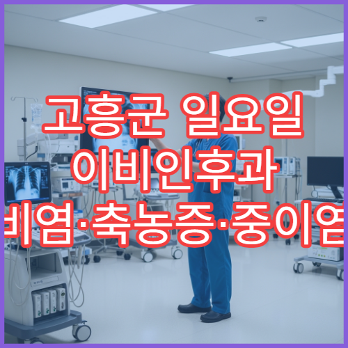 고흥군 일요일 이비인후과 비염·축농증·중이염 전문 진료 병원