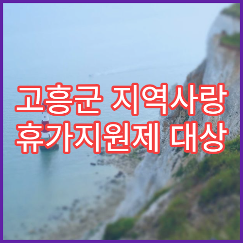 고흥군 지역사랑 휴가지원제 대상 확인｜2026 시범사업 지역
