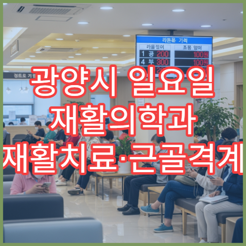 광양시 일요일 재활의학과 재활치료·근골격계 통증 치료