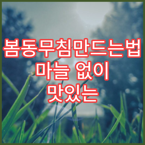 봄동무침만드는법 마늘 없이 맛있는 봄나물 반찬 레시피