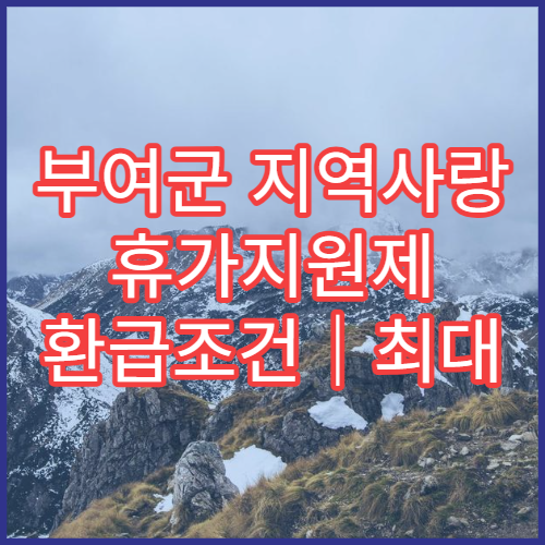 부여군 지역사랑 휴가지원제 환급조건｜최대 10만원 지원