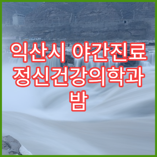 익산시 야간진료 정신건강의학과 밤 9시까지 불면증·스트레스 상담 가능한 병원