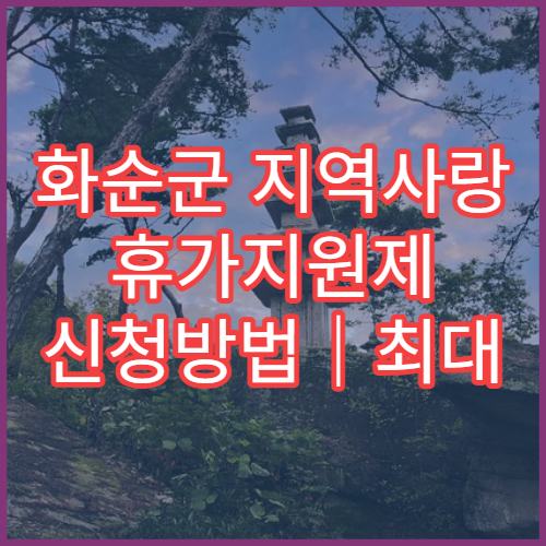 화순군 지역사랑 휴가지원제 신청방법｜최대 10만원 환급 가이드